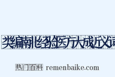 类编南北经验医方大成近义词是什么意思的图片